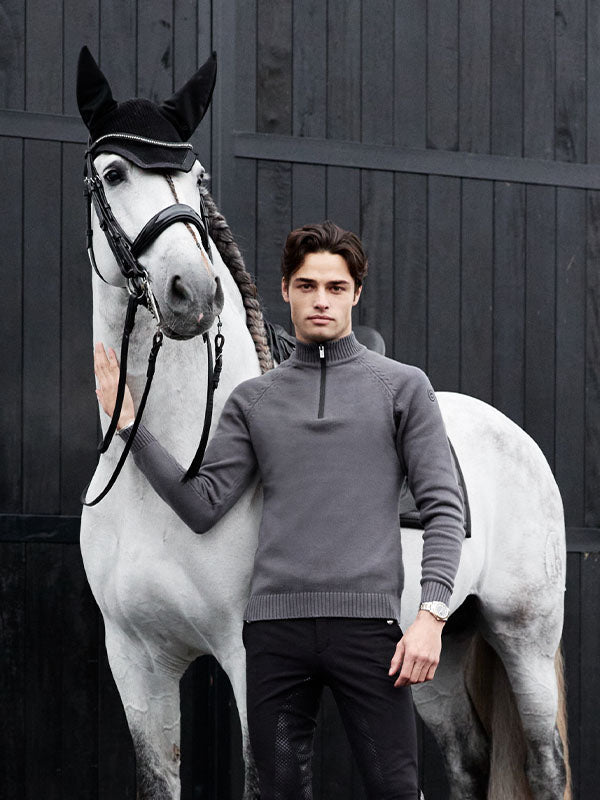 Knitted Half-Zip Top Men Dark Arcus
