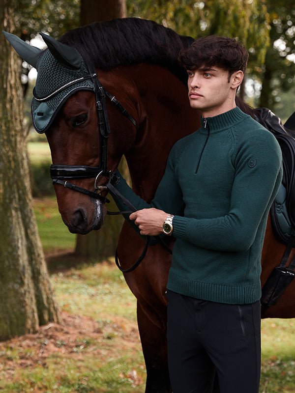 Knitted Half-Zip Top Men Sycamore Green