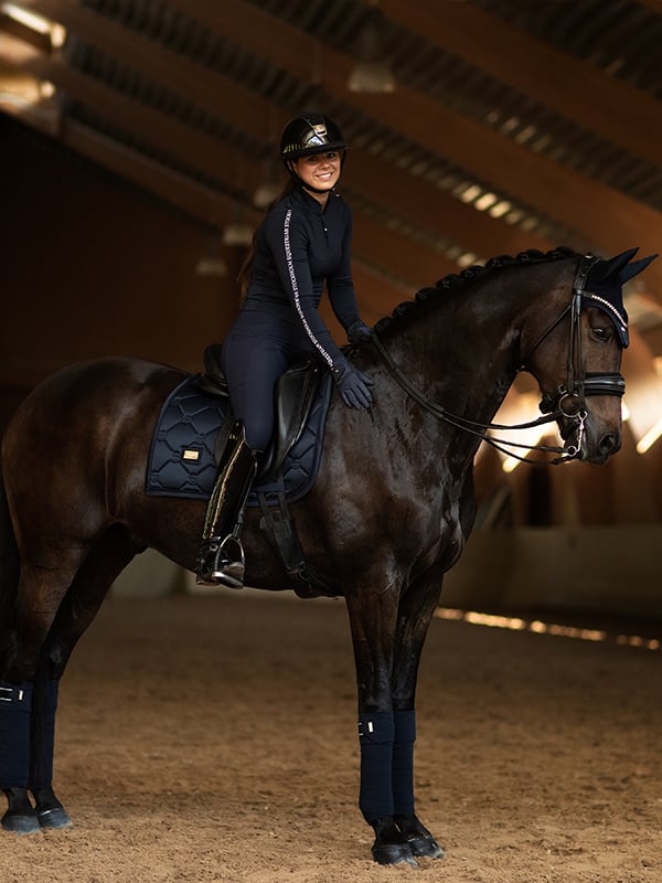 Dressage Saddle Pad Classic Modern Tech Navy Full
