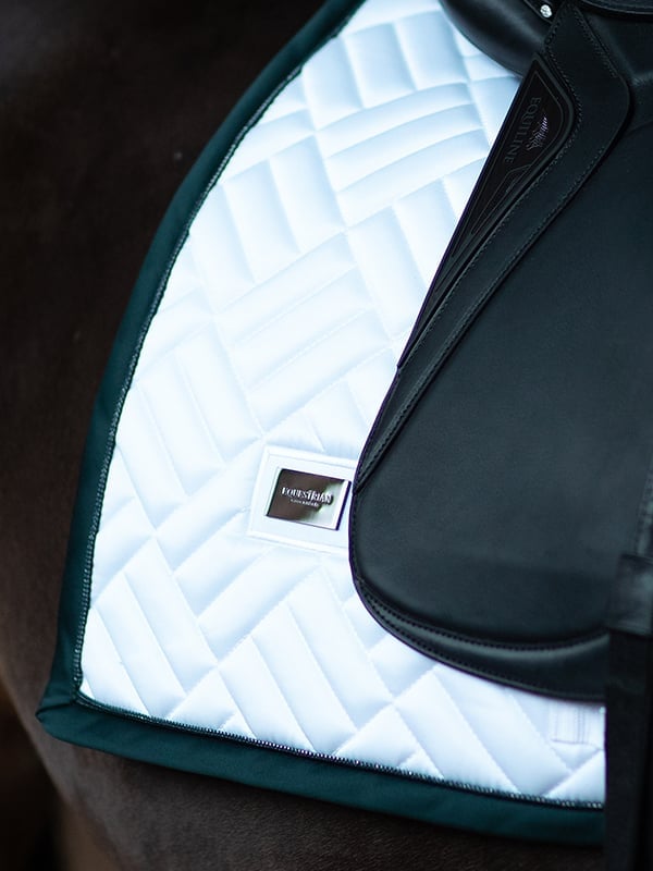 Dressage Saddle Pad  Modern White Dramatic Monday Full