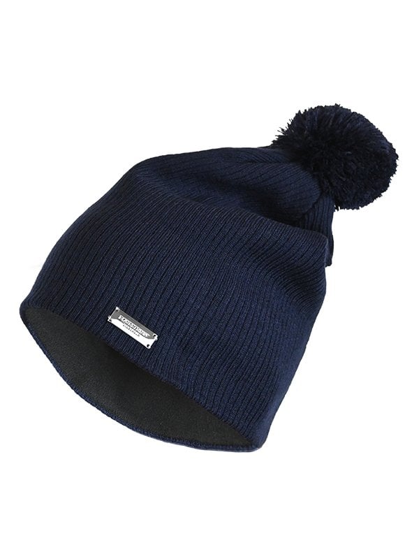 Beanie Navy Silver