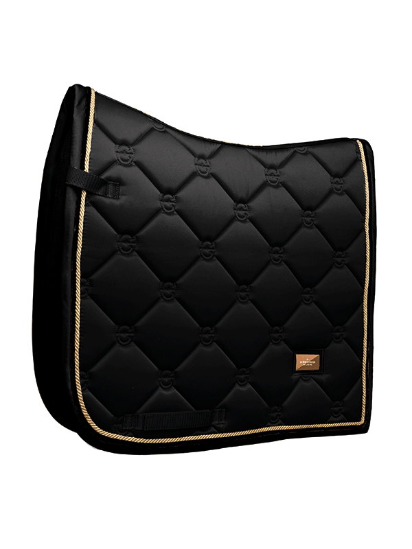 Dressage Saddle Pad Black Gold Full