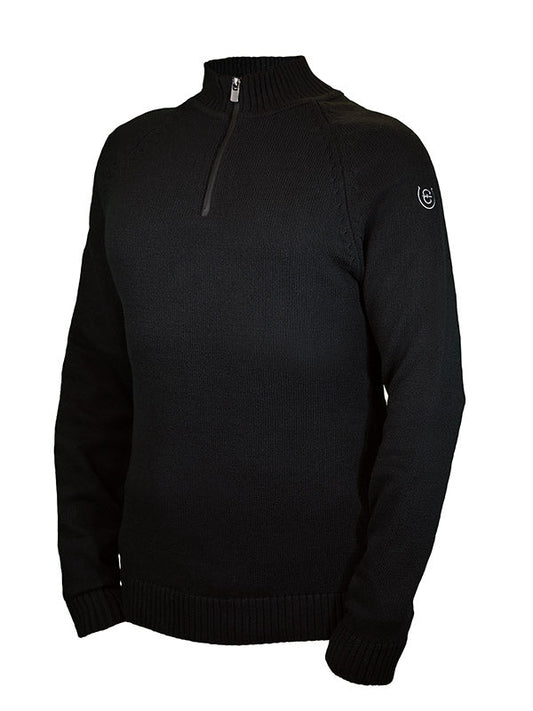 Knitted Half-Zip Top Men Black