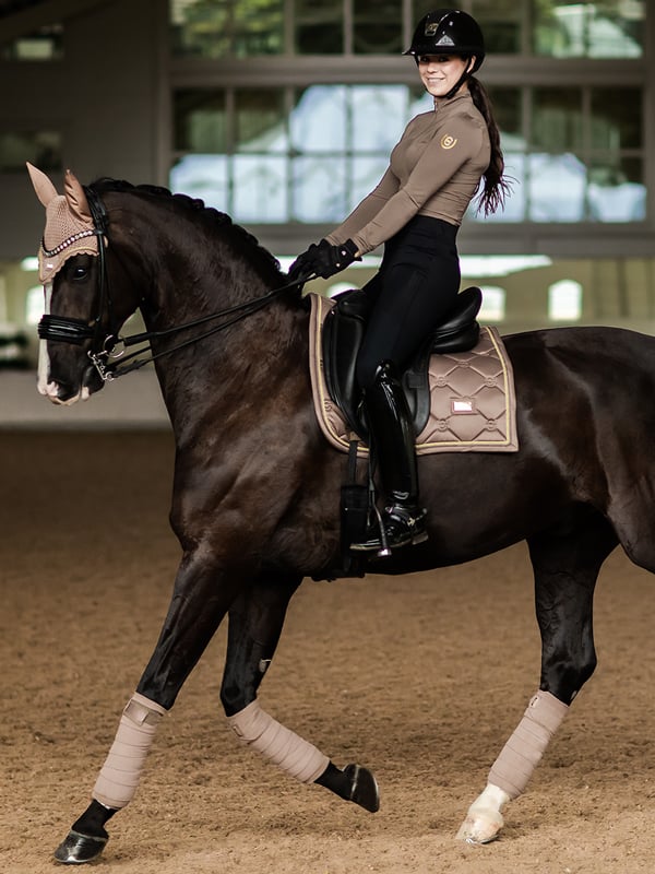 Riding Compression Breeches Dressage Supreme Black Gold