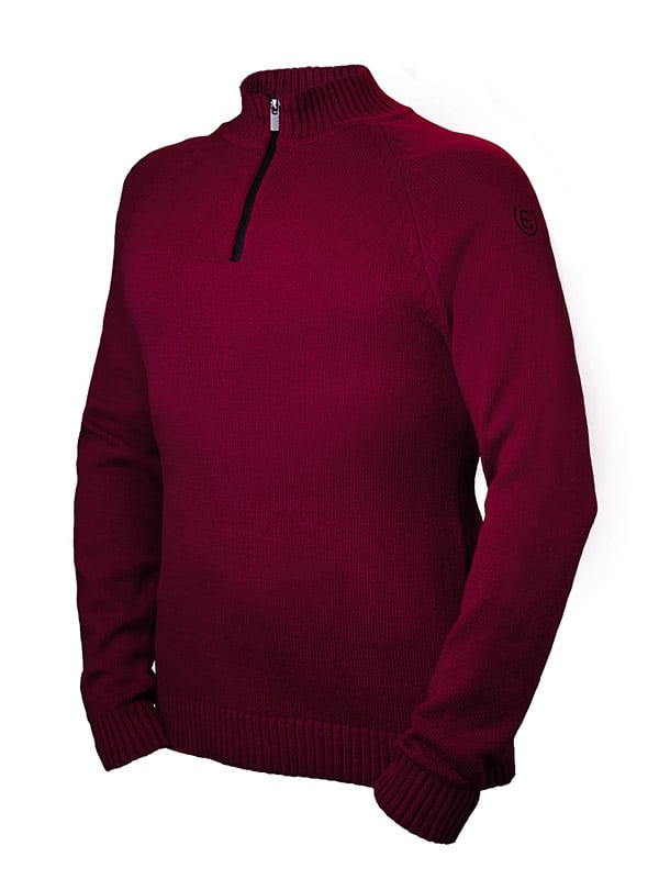 Knitted Half-Zip Top Men Bordeaux vue 1