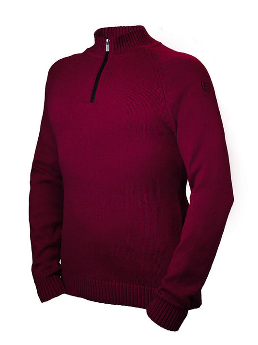 Knitted Half-Zip Top Men Bordeaux