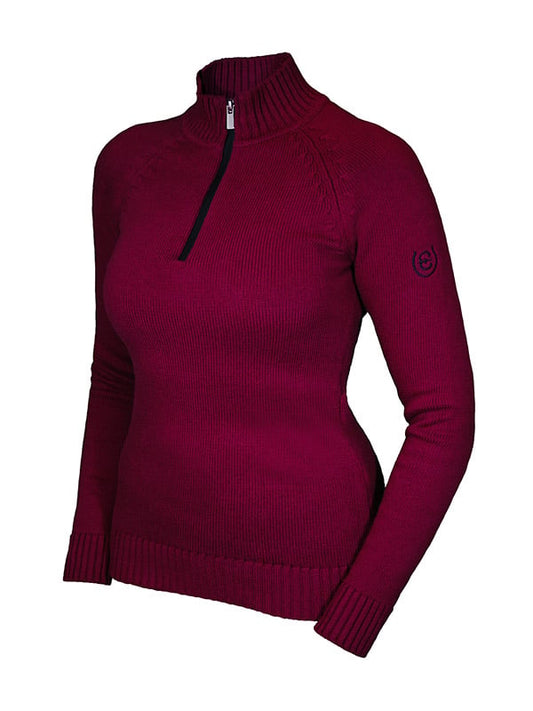 Knitted Half-Zip Top Bordeaux