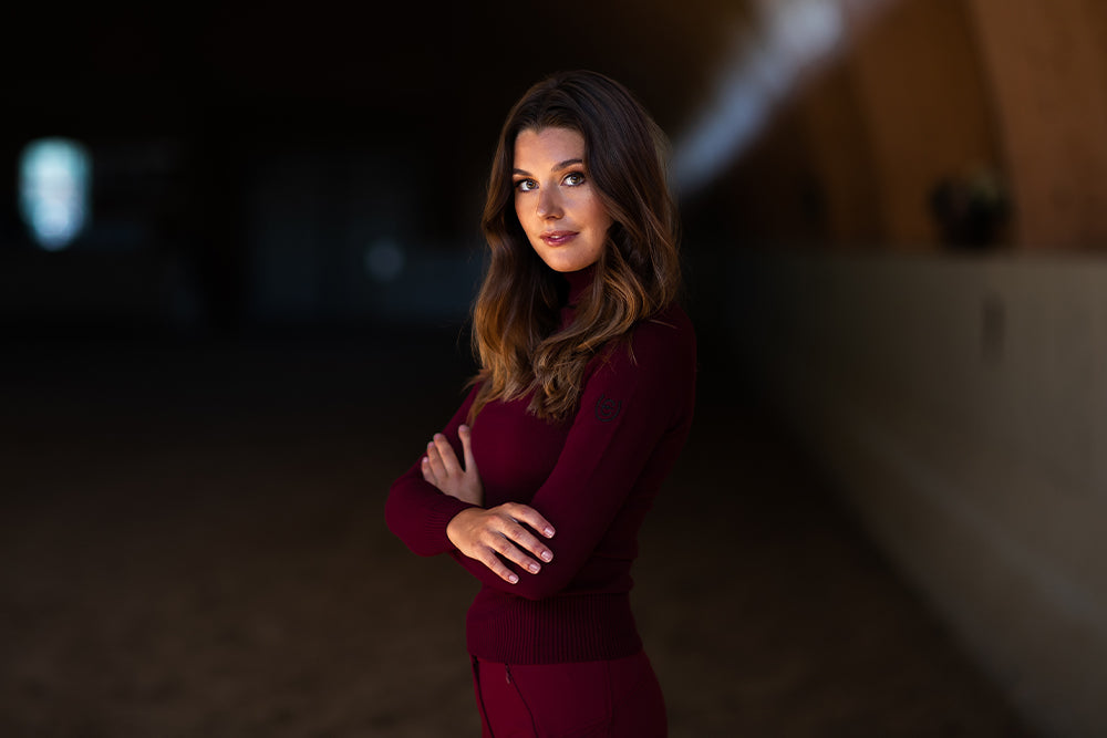 Knitted Polo Top Bordeaux