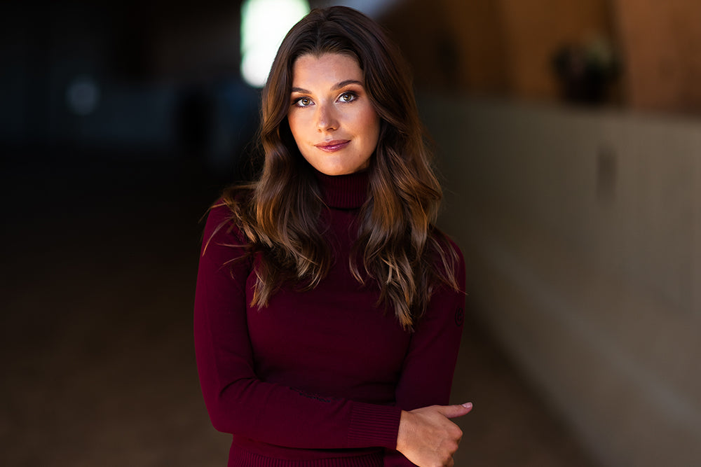 Knitted Polo Top Bordeaux vue 4