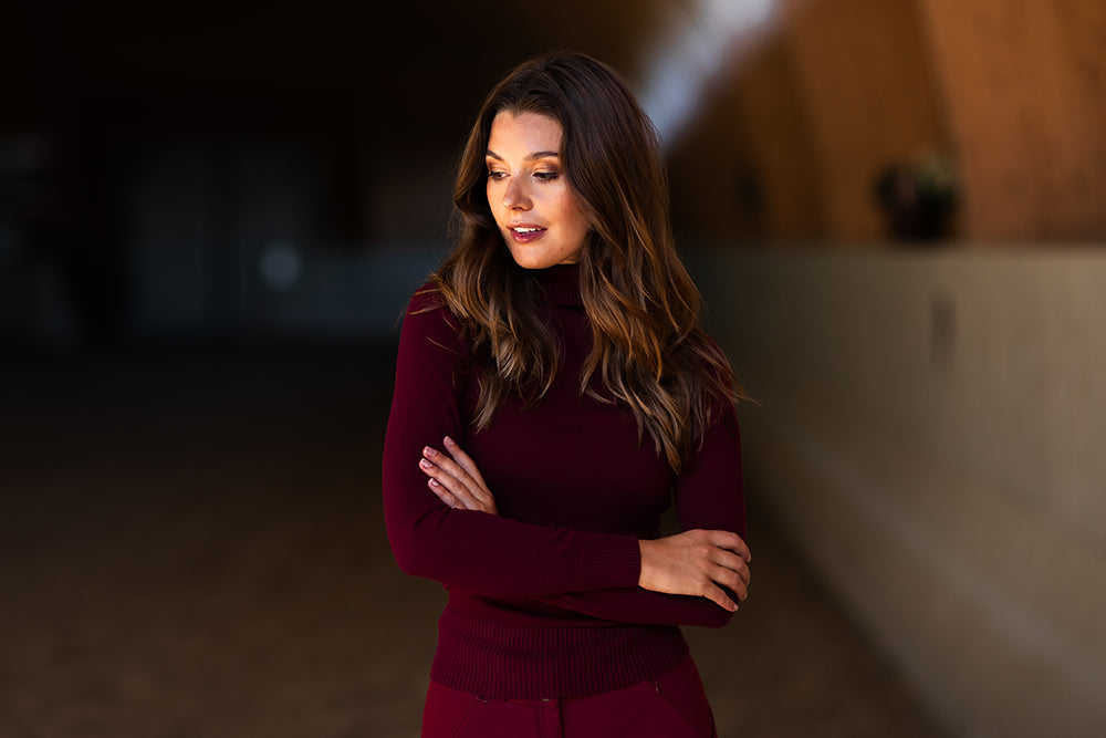 Knitted Polo Top Bordeaux vue 5