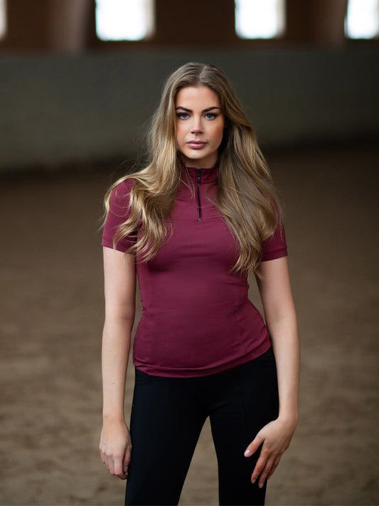 UV Protection Top Short Sleeve Bordeaux