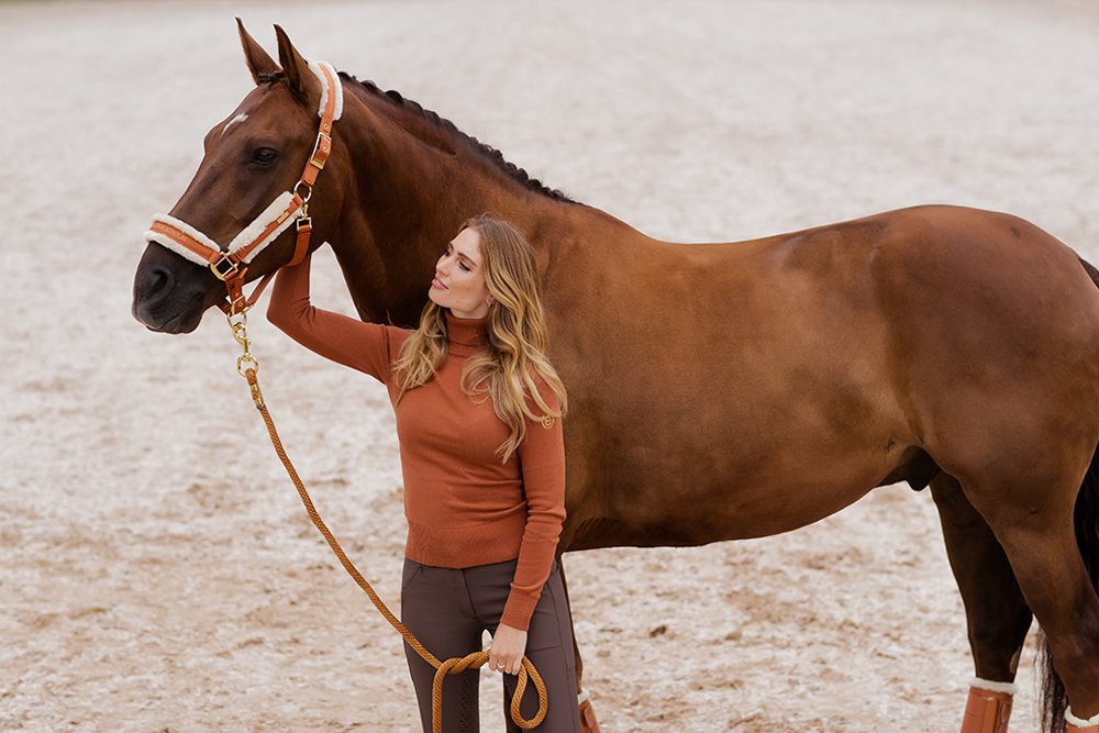 Fur Halter & Lead Rope Bronze Gold