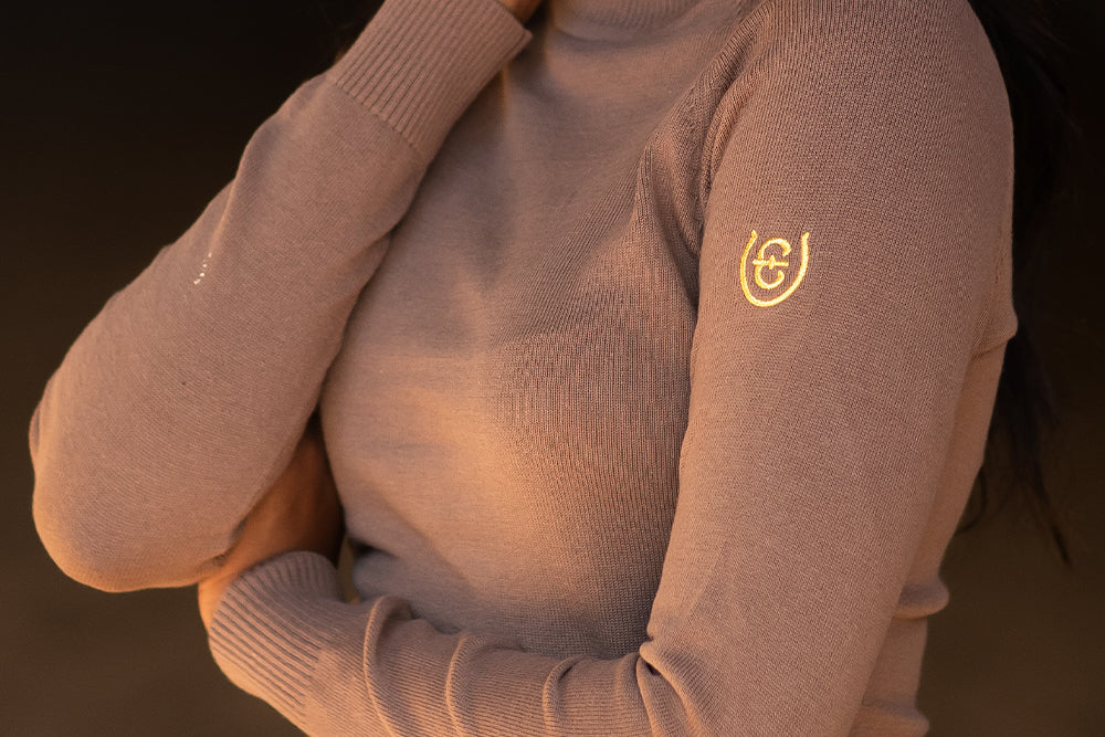 Knitted Polo Top Champagne vue 3