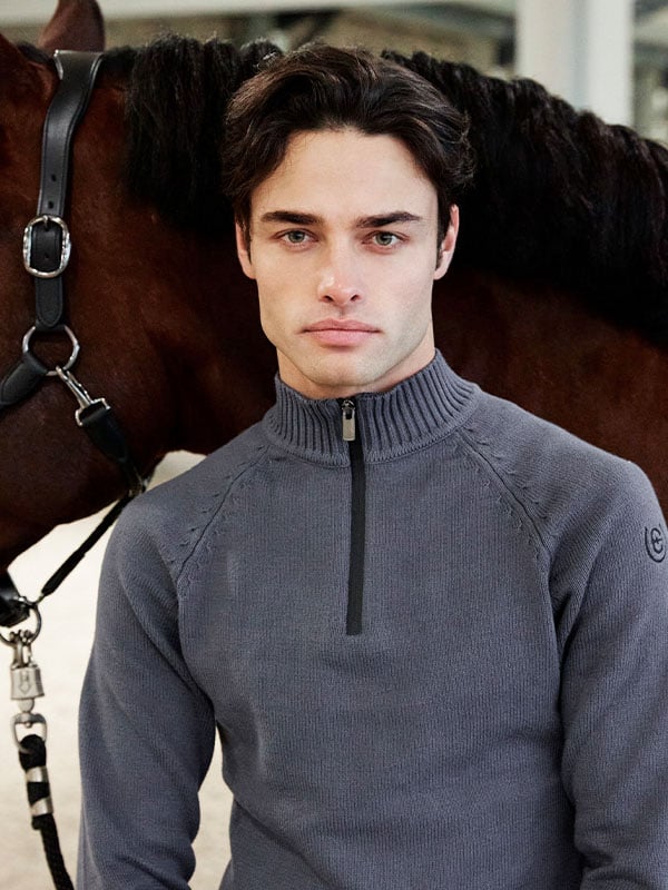 Knitted Half-Zip Top Men Dark Arcus vue 2
