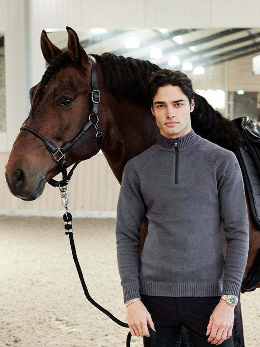 Knitted Half-Zip Top Men Dark Arcus