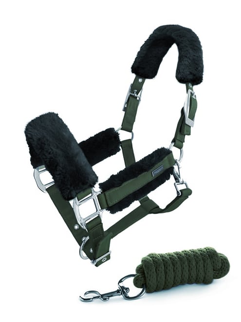 Fur Halter & Lead Rope Deep Olivine vue 1