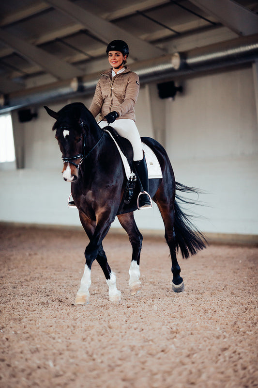 Dressage Saddle Pad White Perfection Gold Full