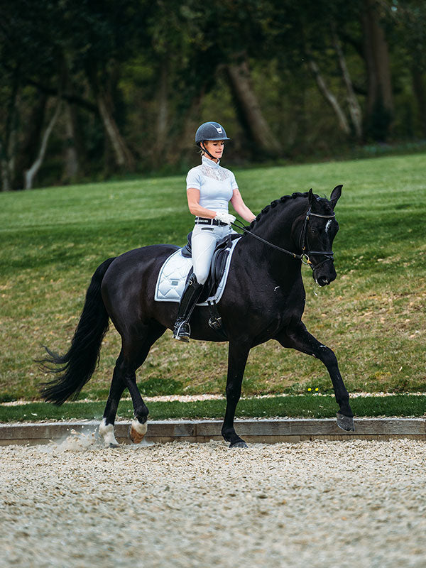 Dressage Saddle Pad White Perfection Silver Full vue 2