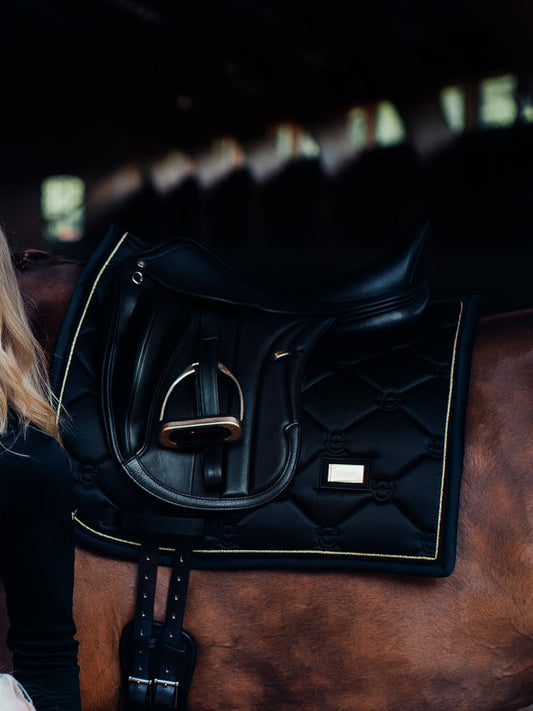 Dressage Saddle Pad Black Gold Full