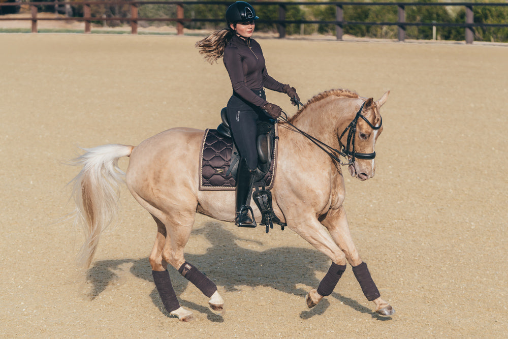 Dressage Saddle Pad Golden Brown Full vue 4