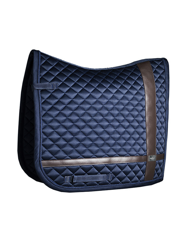 Dressage Saddle Pad Leather Deluxe Silver Full