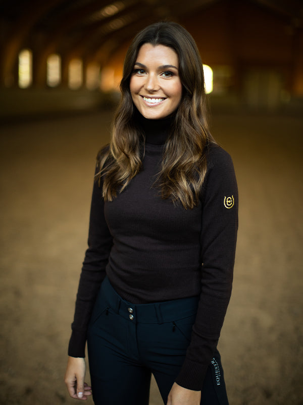 Knitted Polo Top Golden Brown