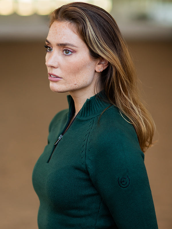 Knitted Half-Zip Top Sycamore Green vue 4