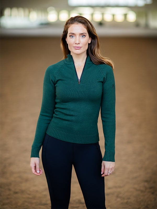 Knitted Half-Zip Top Sycamore Green vue 2