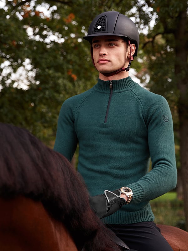 Knitted Half-Zip Top Men Sycamore Green