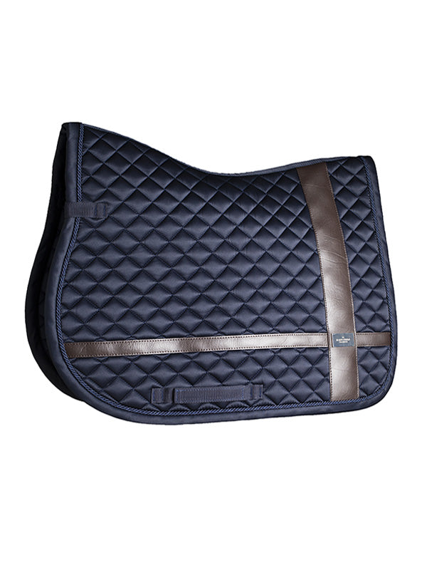Jump Saddle Pad Leather Deluxe Silver Full vue 1
