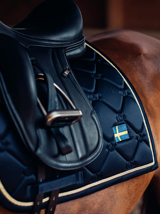Dressage Saddle Pad Sweden Nation Navy Full