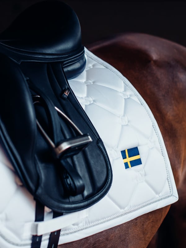 Dressage Saddle Pad Sweden Nation White Full