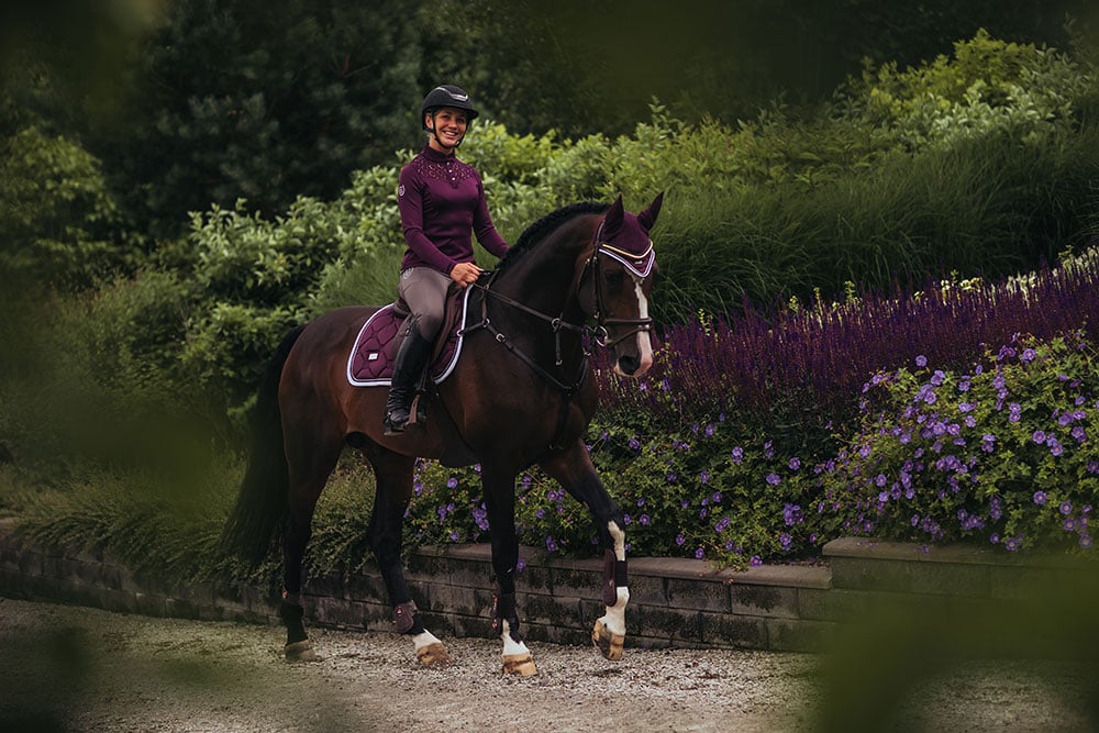 Jump Saddle Pad Purple White Edge Full