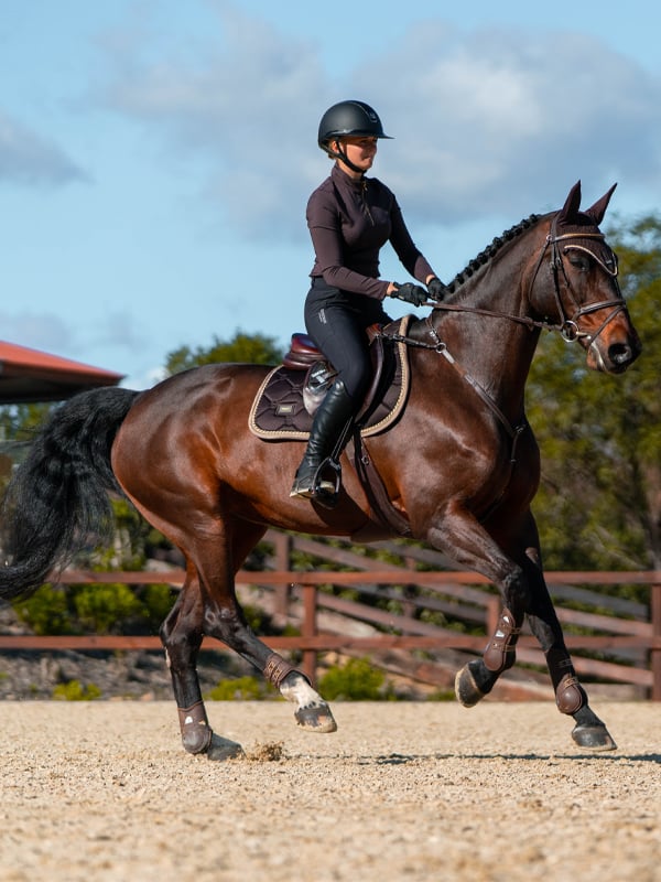 Jump Saddle Pad Golden Brown Full vue 5