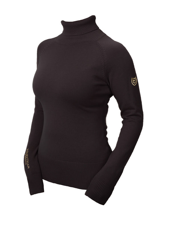 Knitted Polo Top Golden Brown
