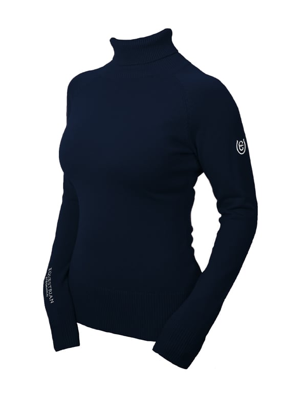 Knitted Polo Top Midnight Blue vue 1