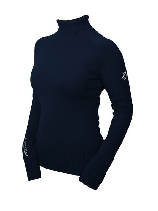Knitted Polo Top Midnight Blue