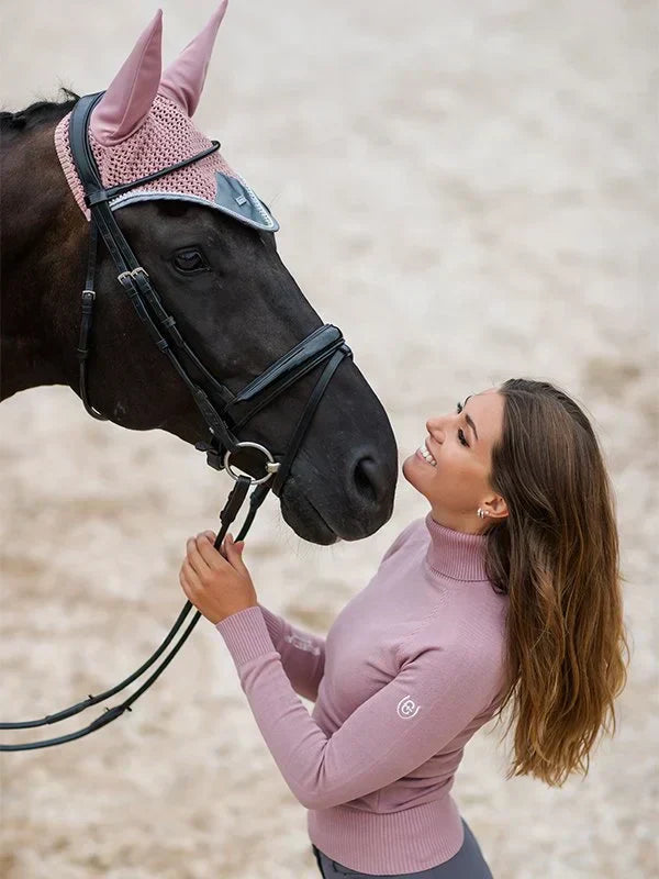 Knitted Polo Top Pink vue 2