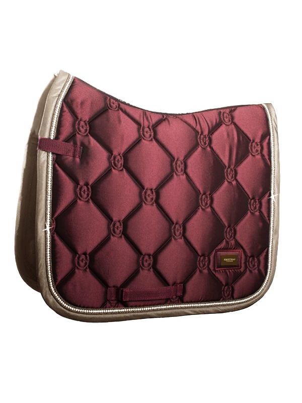 Dressage Saddle Pad Crystal Merlot Gold Cob