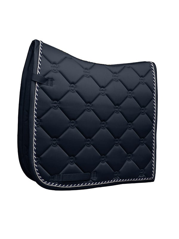 Midnight Blue Dressage Saddle Pad Dressyrschabrak Dressurschabracke Dressuur Zadeldekje vue 1