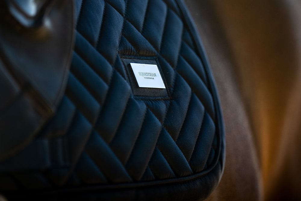 Dressage Saddle Pad Modern Tech Navy Cob vue 3