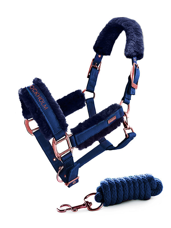 Fur Halter & Lead Rope Monaco Blue vue 1