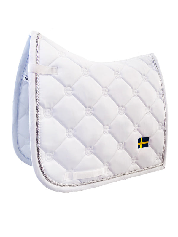 Dressage Saddle Pad Sweden Nation White Full