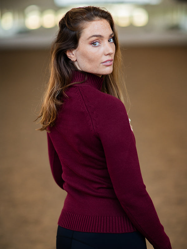 Knitted Half-Zip Top Bordeaux vue 3