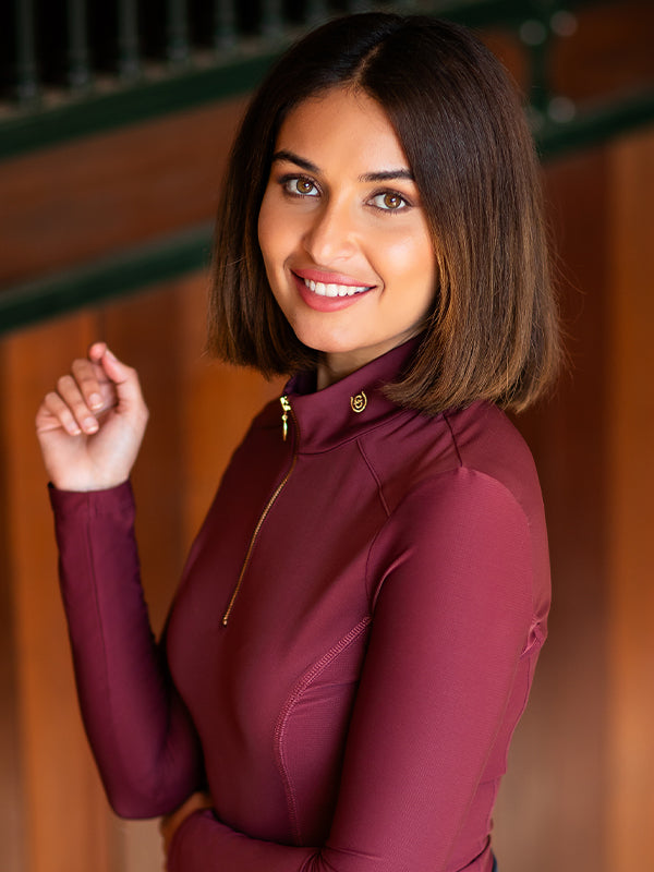 Essential Mesh Top New Maroon vue 3