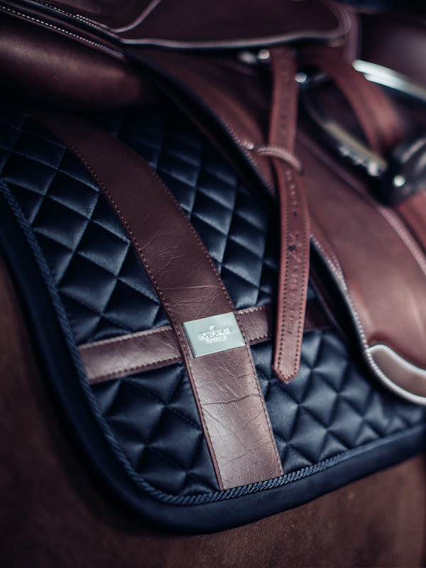 Jump Saddle Pad Leather Deluxe Silver Pony vue 2