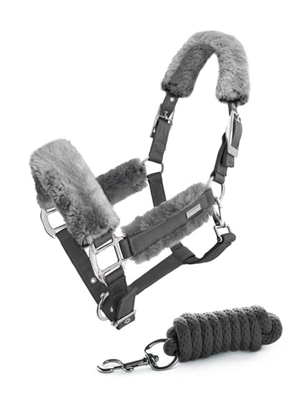 Fur Halter & Lead Rope Silver Cloud vue 1