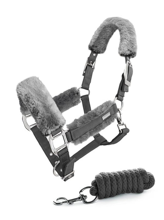 Fur Halter & Lead Rope Silver Cloud