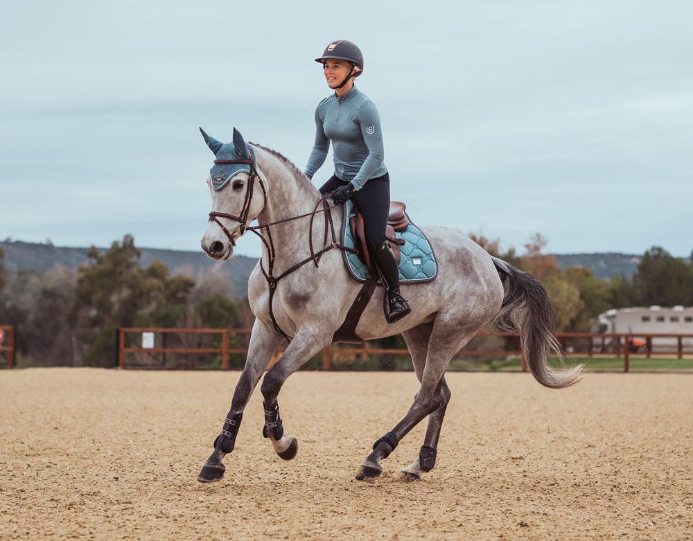 Jump Saddle Pad Steel Blue Full vue 7