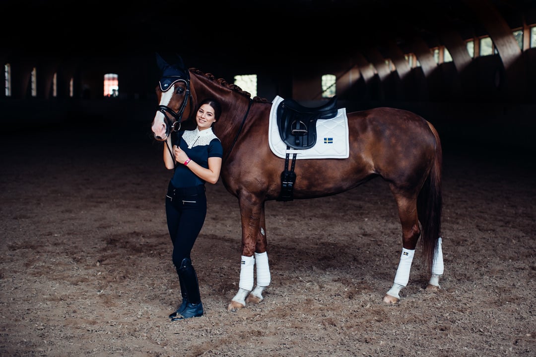 Dressage Saddle Pad Sweden Nation White Full